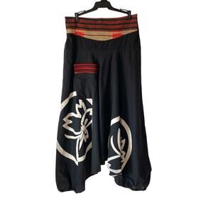 Virblatt Harem Festival Hippie Black Cotton Pants size S/M NWOTS